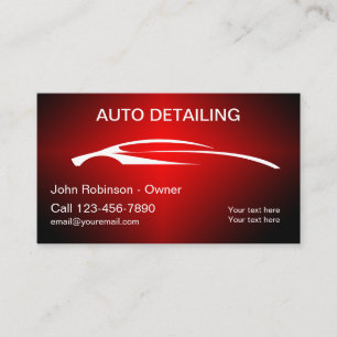Cartes de visite de conception de detailing automo