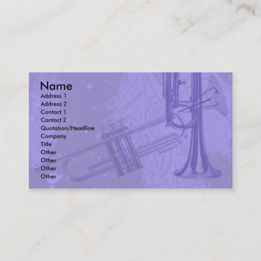 CARTES DE VISITE DE CONCEPTION DE TROMPETTE (Devant)