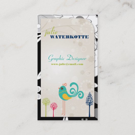 Cartes de visite de conception graphique de birdie (Devant)