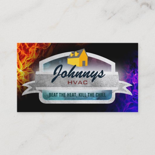 Cartes de visite de conception graphique HVAC (Devant)