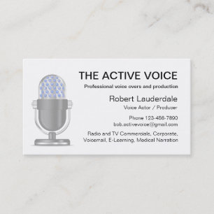Cartes de visite de conception pour acteur vocal p