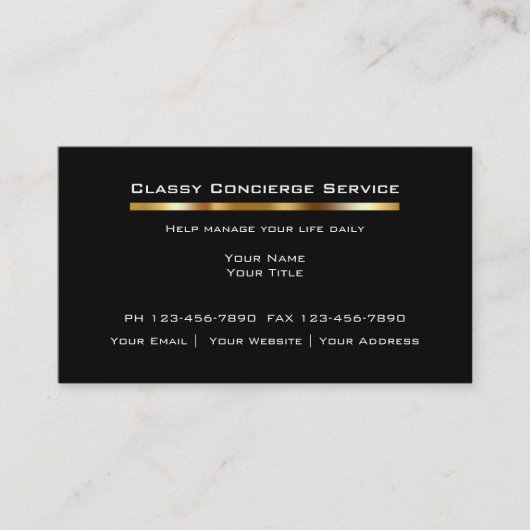 Cartes de visite de concierge de luxe (Devant)