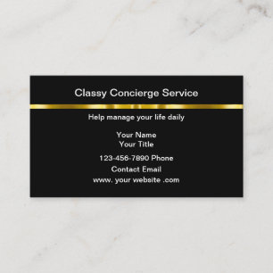Cartes de visite de concierge personnel élégant De