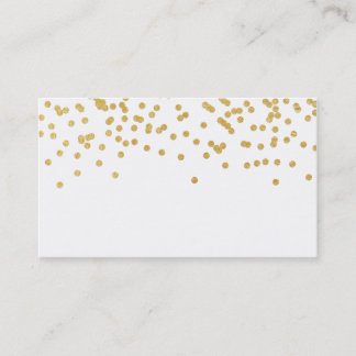 Cartes de visite de confettis d'or