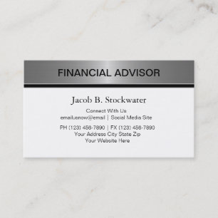 Cartes de visite de conseiller financier