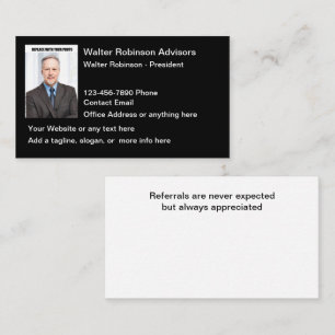 Cartes de visite de conseiller financier professio