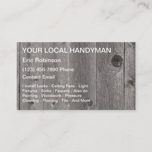 Cartes de visite de construction (Devant)