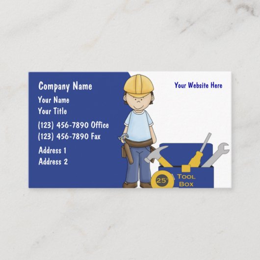 Cartes de visite de construction (Devant)