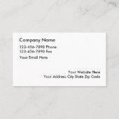 Cartes de visite de construction (Dos)