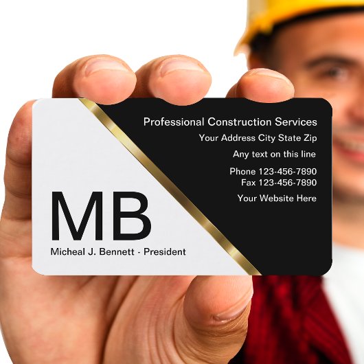 Cartes de visite de construction classique