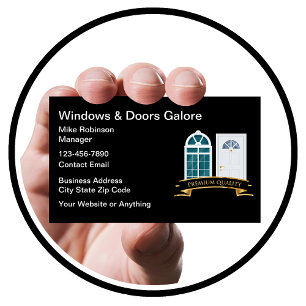 Cartes de visite de construction de portes et fenê