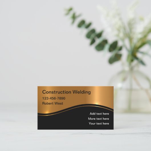 Cartes de visite de construction de soudage classi (Debout devant)