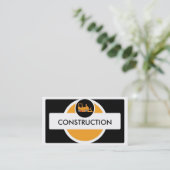 Cartes de visite de construction du bulldozer noir (Debout devant)