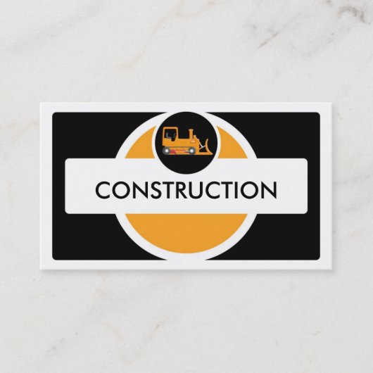 Cartes de visite de construction du bulldozer noir (Devant)