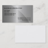 Cartes de visite de construction en aluminium (Devant / Derrière)