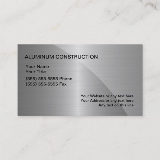 Cartes de visite de construction en aluminium (Devant)