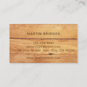 Cartes de visite de construction générale en bois (Dos)