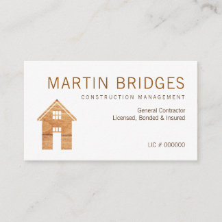 Cartes de visite de construction générale en bois