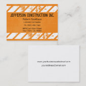 Cartes de visite de Construction Orange Large (Devant / Derrière)