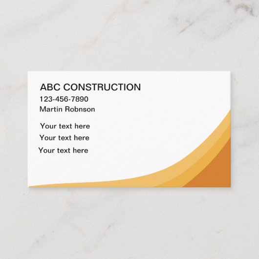 Cartes de visite de construction simples en gras (Devant)