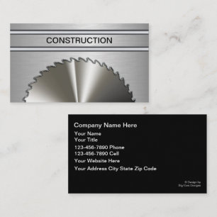 Cartes de visite de construction uniques et cool