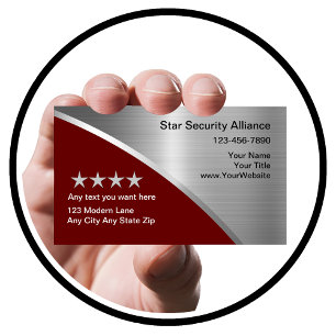 Cartes de visite de consultant en sécurité
