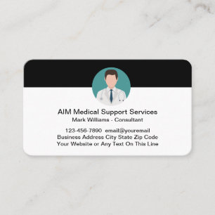 Cartes de visite de consultant médical en soins de