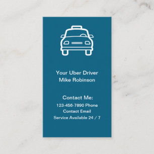 Cartes de visite de contact simple Uber Driver