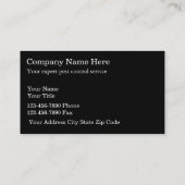 Cartes de visite de Contol de parasite (Dos)