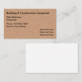 Cartes de visite de contreplaqué de charpentier de (Devant / Derrière)