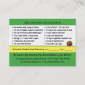 Cartes de visite de contrôle de la partie entraîne (Dos)