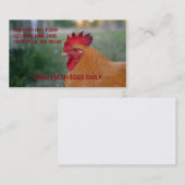 CARTES DE VISITE DE COQ DE FARMSTYLE (Devant / Derrière)