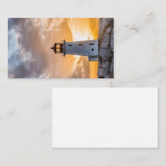 Cartes de visite de coucher du soleil de phare de (Devant / Derrière)