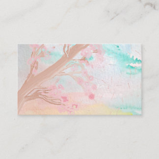 Cartes de visite de couleur d'eau de l'arbre de fl