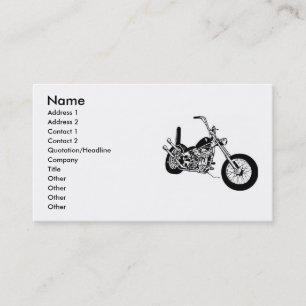 Cartes de visite de couperet de moto