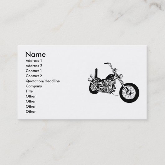 Cartes de visite de couperet de moto (Devant)