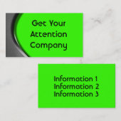 Cartes de visite de courbe en métal (Devant / Derrière)