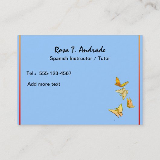 Cartes de visite de cours particuliers avec le (Dos)