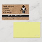 Cartes de visite de cours particuliers de maître (Devant / Derrière)