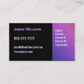 Cartes de visite de cours particuliers de maths (Dos)