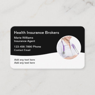 Cartes de visite de courtier en assurance maladie