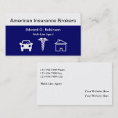 Cartes de visite de courtier en assurances (Devant / Derrière)