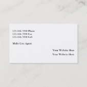 Cartes de visite de courtier en assurances (Dos)