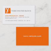 CARTES DE VISITE DE COURTIER EN ASSURANCES (Devant / Derrière)