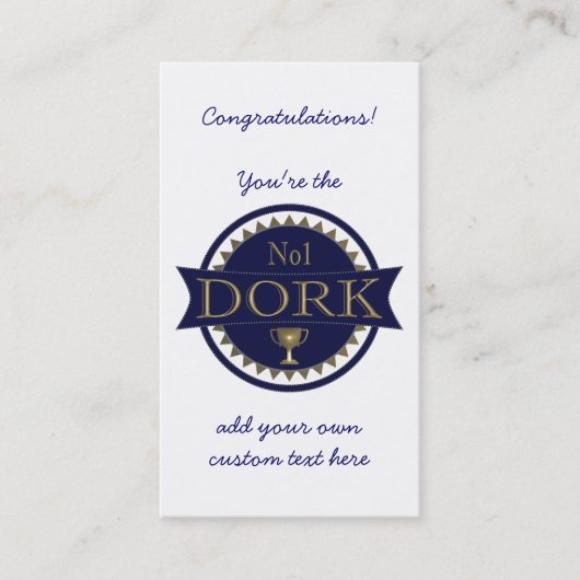 Cartes de visite de coutume de récompense de Dork (Devant)