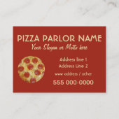 Cartes de visite de coutume de salon de pizza (Dos)