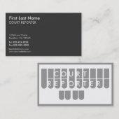 Cartes de visite de coutume de sténographe (Devant / Derrière)