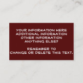 Cartes de visite de coutume d'harmonie (Devant)