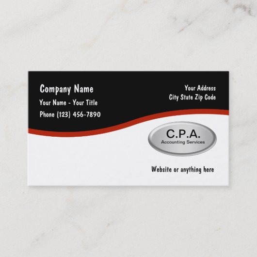 Cartes de visite de CPA de comptable (Devant)