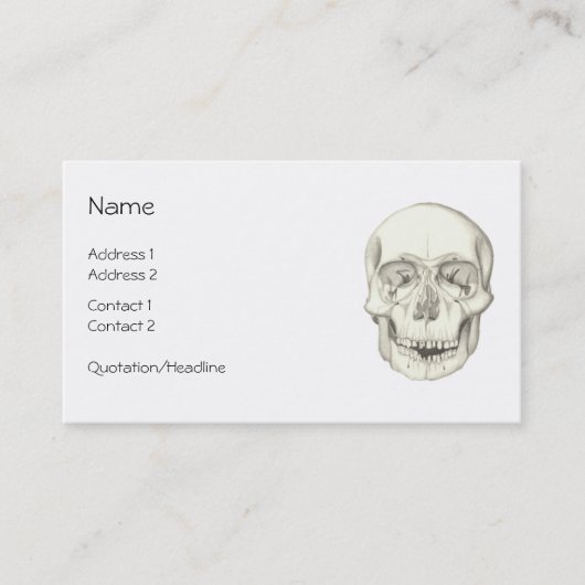 Cartes de visite de crâne (Devant)